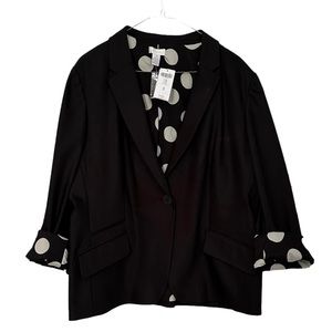 Chico’s Black Blazer City Chic Polka Dot Lining